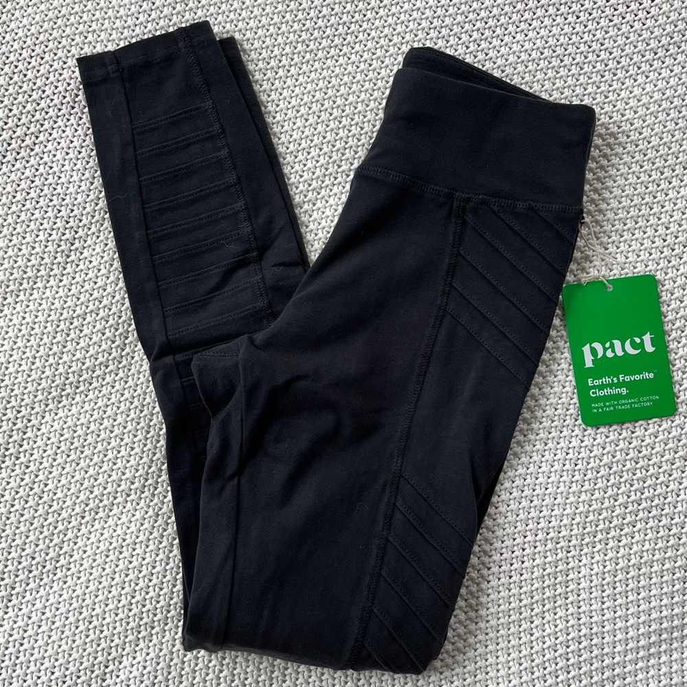 Pact Organic Brushed Pintuck Legging Black